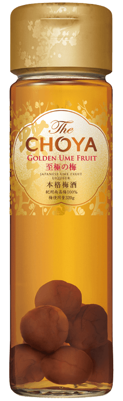 Choya Umeshu bottle with gold cap and label