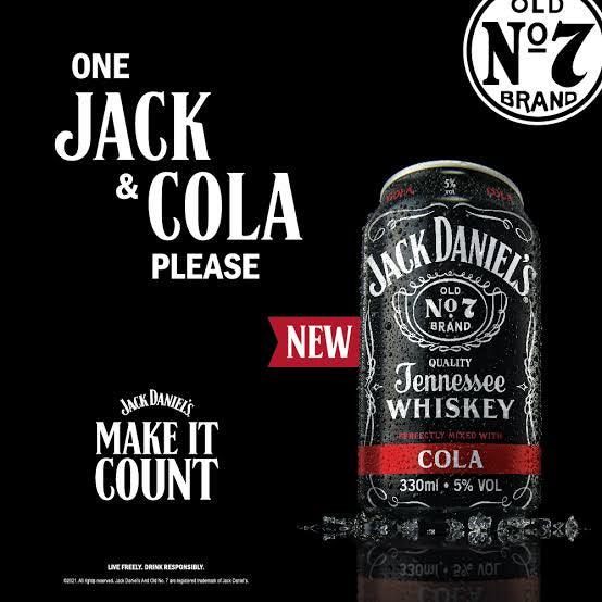Jack Daniel Cola 320ml can - Wines N Drinks