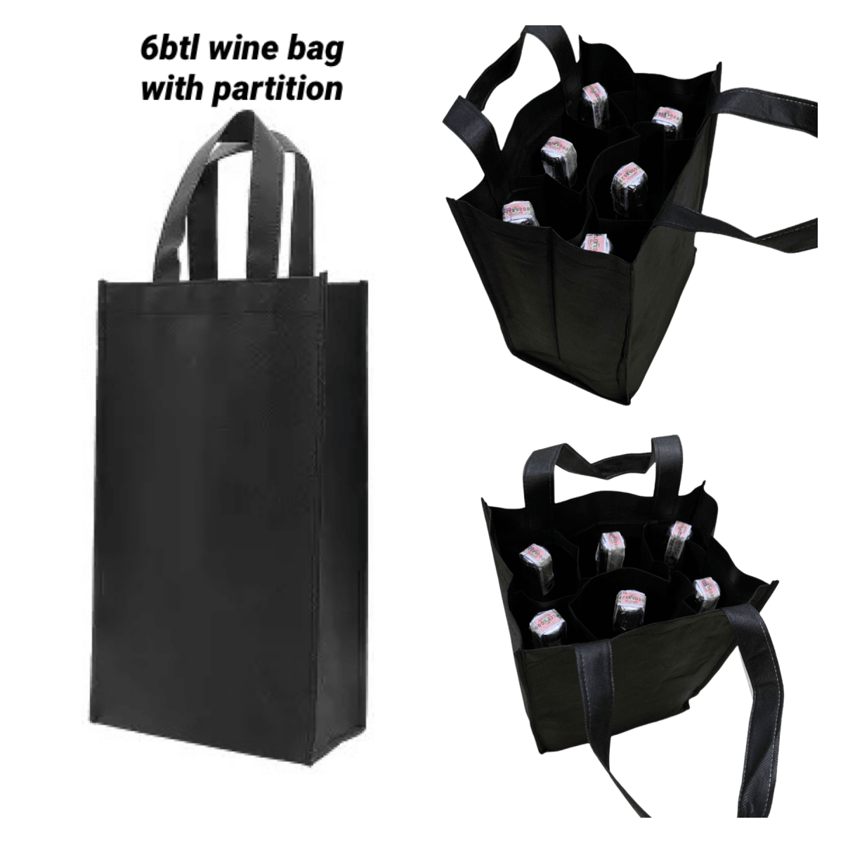 Reusable 6 - bottle Wine Bag - Wines N Drinks
