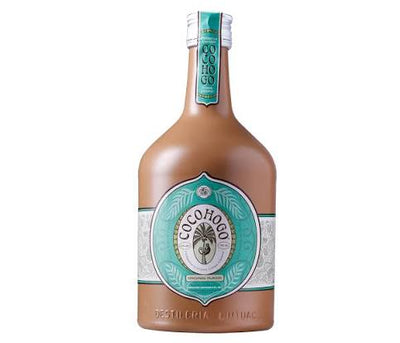 Bottle of CoCoHogo rum with a white background