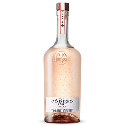 Bottle of Código 1530 Rosá wine on a white background