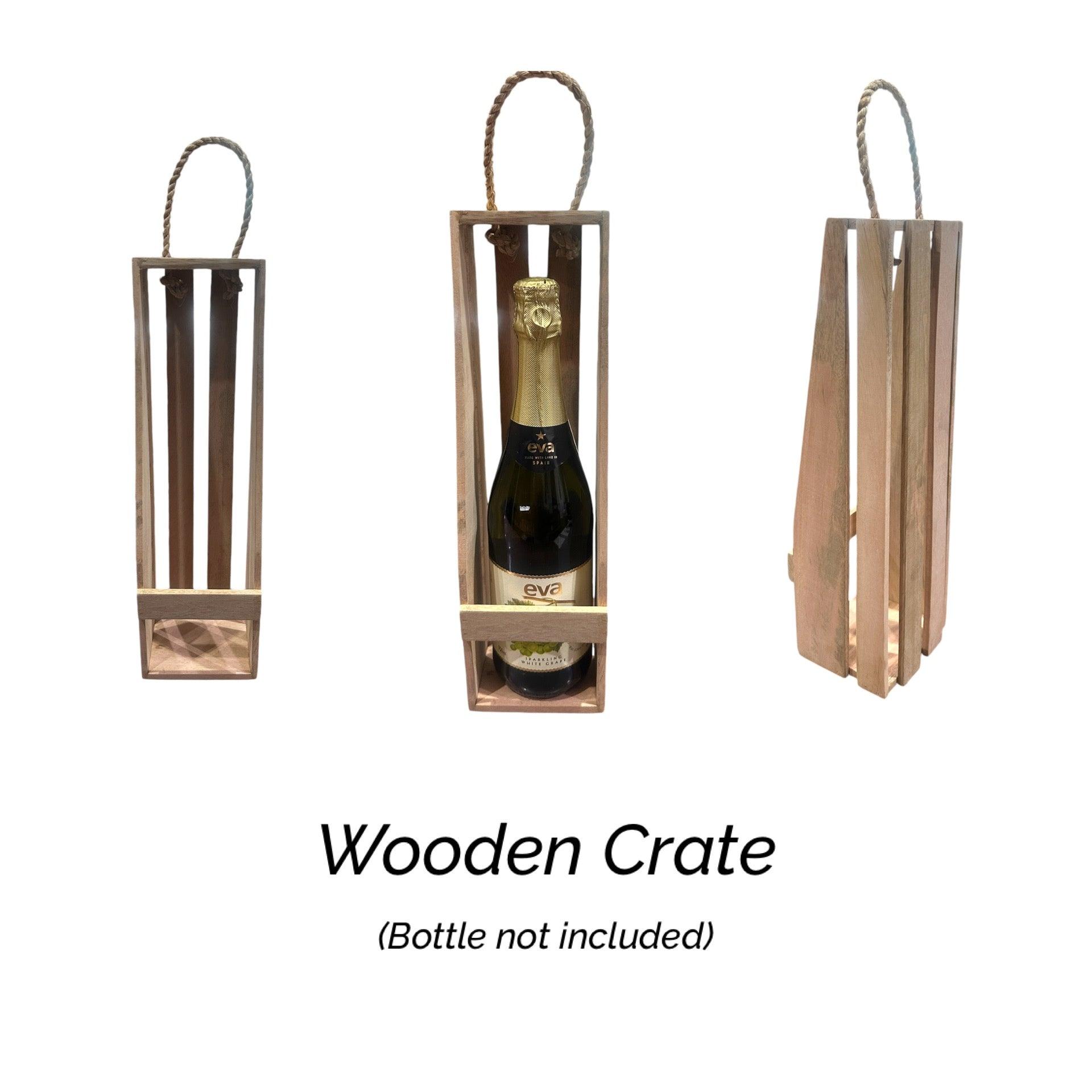 Single Wooden Crate - Wines N Drinks
