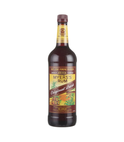 Bottle of Myers's Rum on a white background