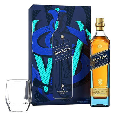 Johnnie Walker Blue Label 750ml with 1pc crystal glass - Wines N Drinks