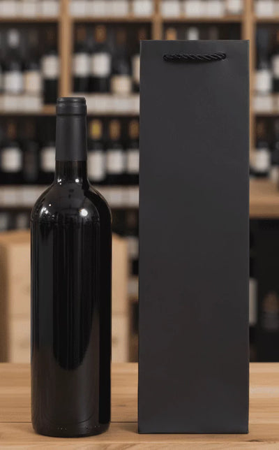 Wine Bag Paper Gift Black