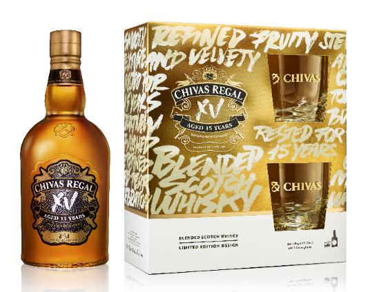 Chivas Regal 15 years 700ml with 2-Glass Gift Pack