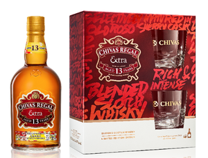 Chivas Regal Extra 13 years 700ml Sherry Cask with 2-Glass Gift Pack