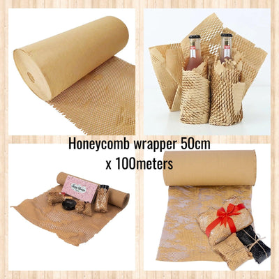 Kraft Honeycomb Wrapping Paper Roll | Cushioning Wrap | Eco-Friendly - Wines N Drinks
