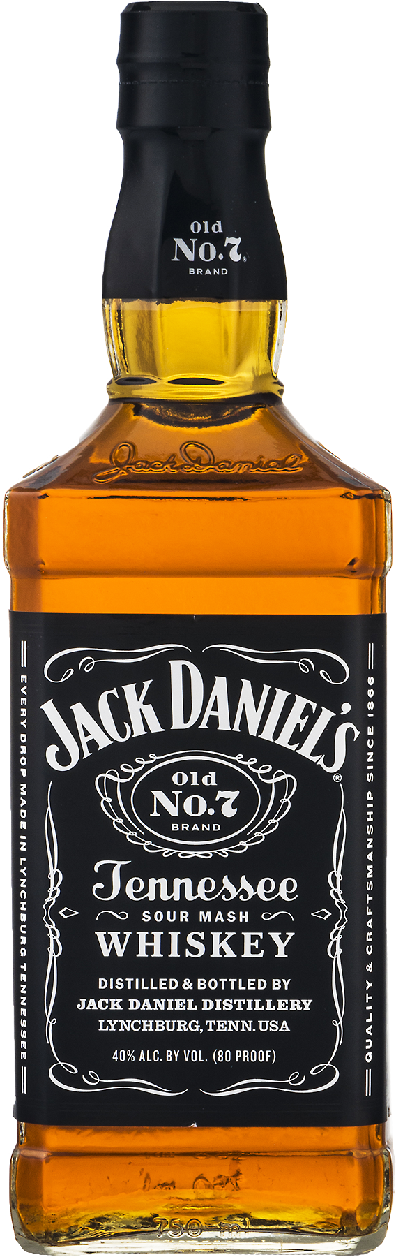 Jack Daniels Old No.7 Tennessee Whiskey 1L with Tin Can.