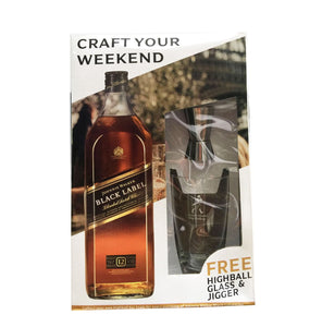 Johnnie Walker Black Label 1.75L Craft your Weekend Free Highball Glass and Jigger