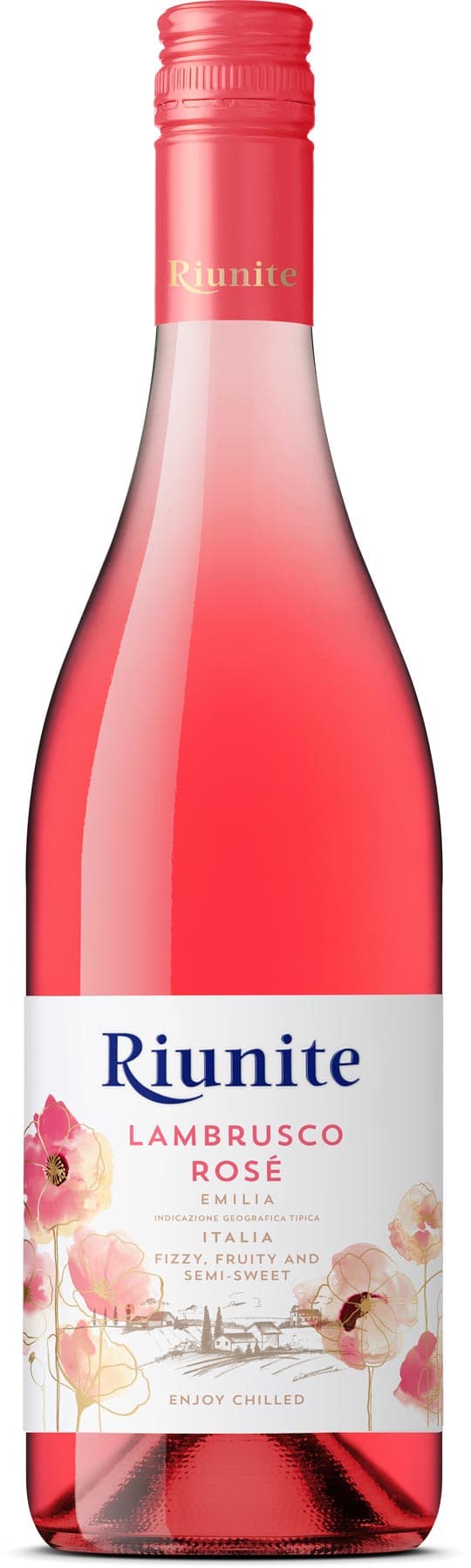 Riunite Lambrusco Soft Lively Rose Wine 750ml.