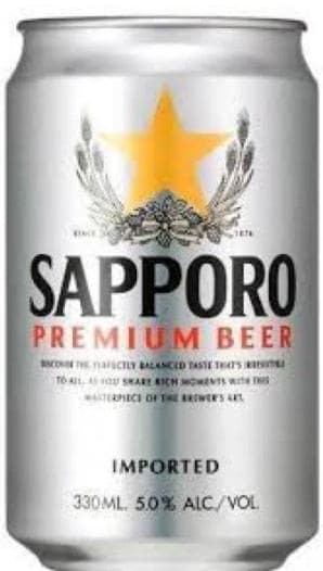 Sapporo Beer can 330ml.