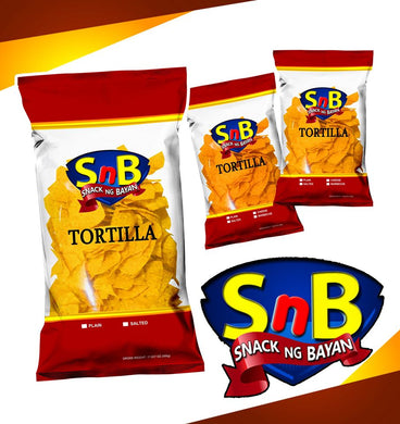 SnB (Snack ng Bayan) Tortilla Nacho Chips.