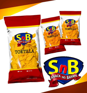 SnB (Snack ng Bayan) Tortilla Nacho Chips.